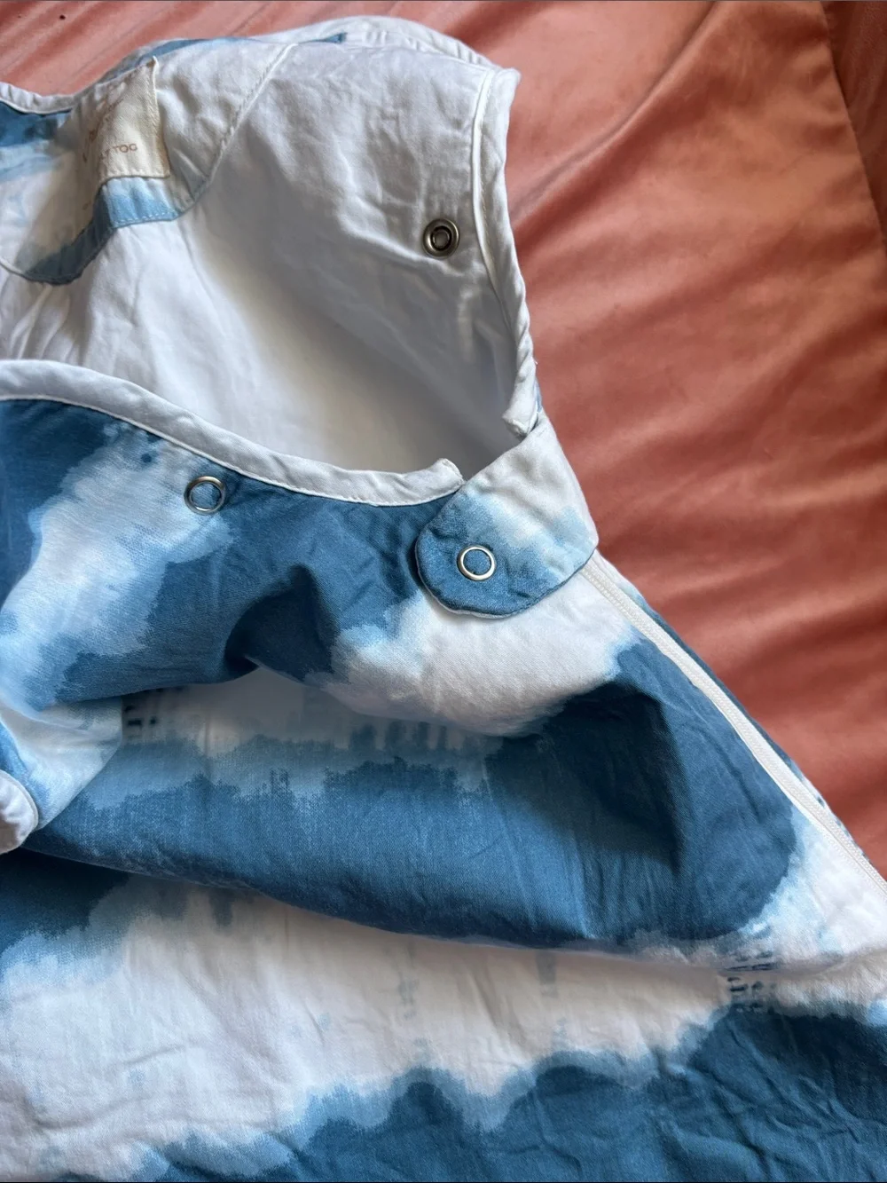 Blue & White Tie-Dye Baby Sleep Sack - Sleeveless Swaddle